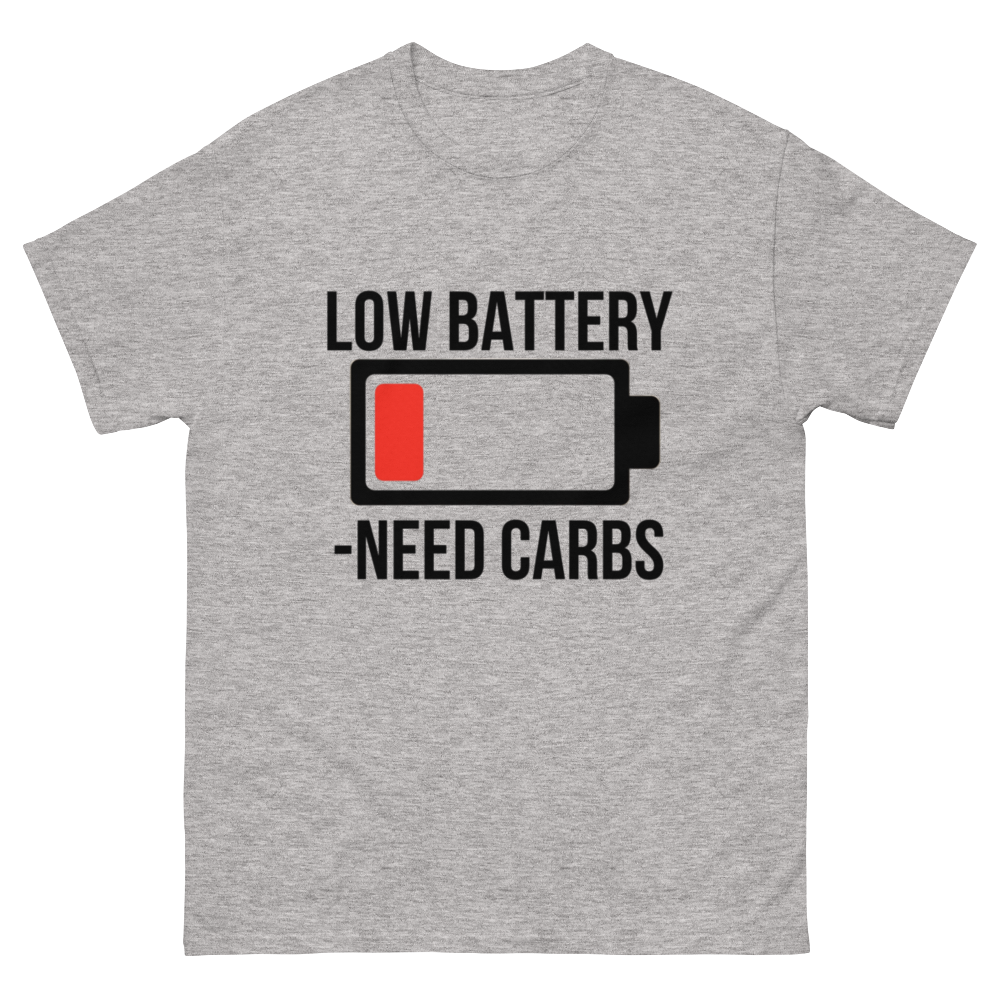 Low battery need carbs - Male shirt