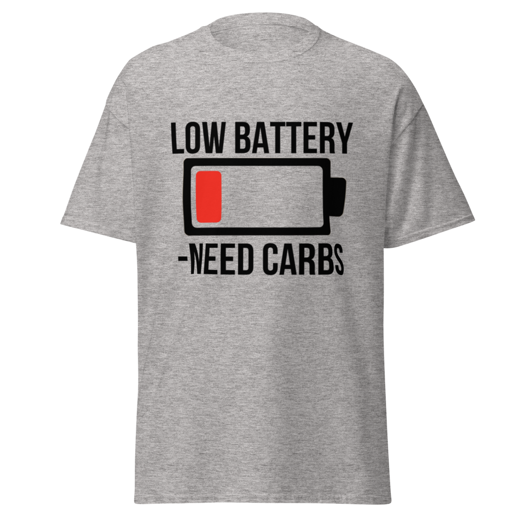 Low battery need carbs - Male shirt