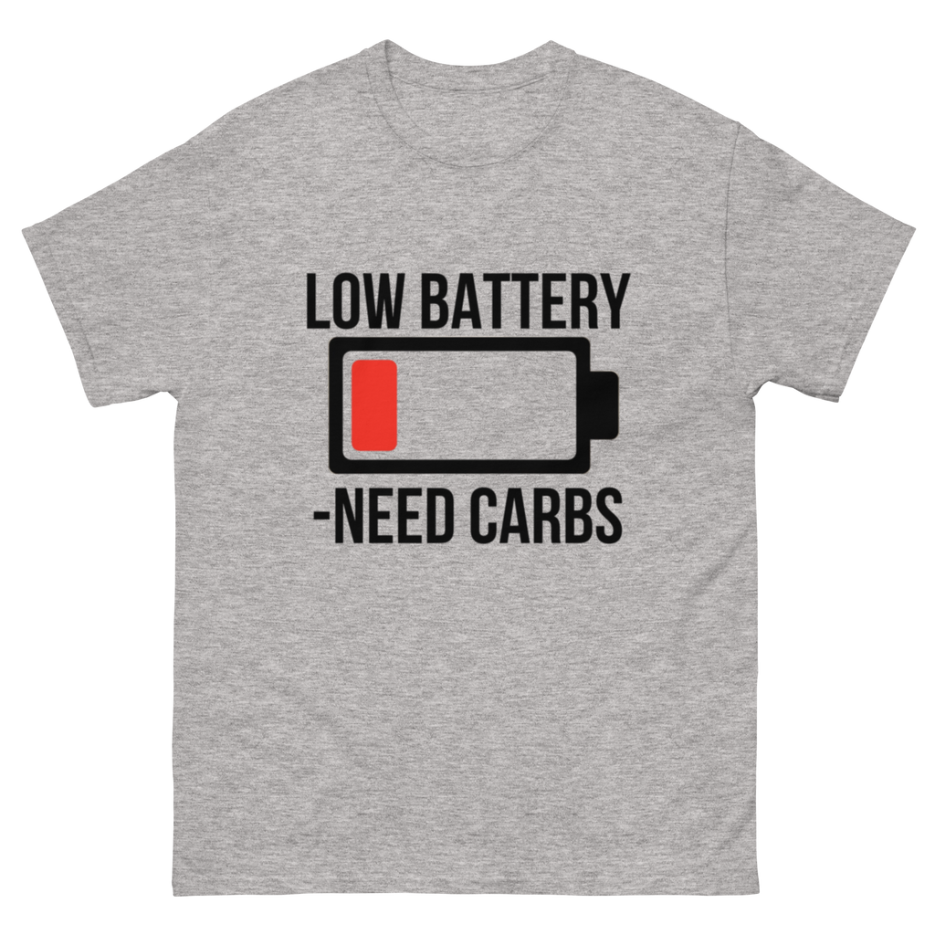 Low battery need carbs - Male shirt