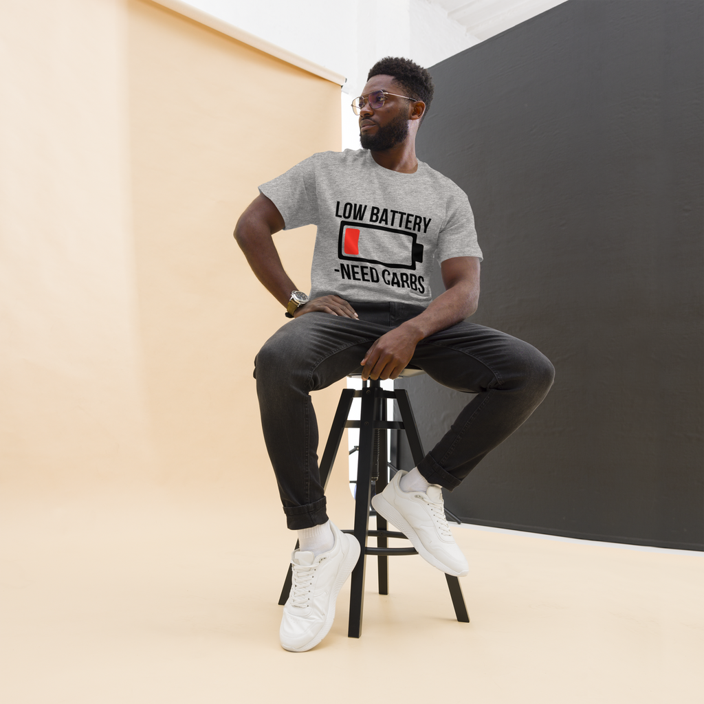 Low battery need carbs - Male shirt