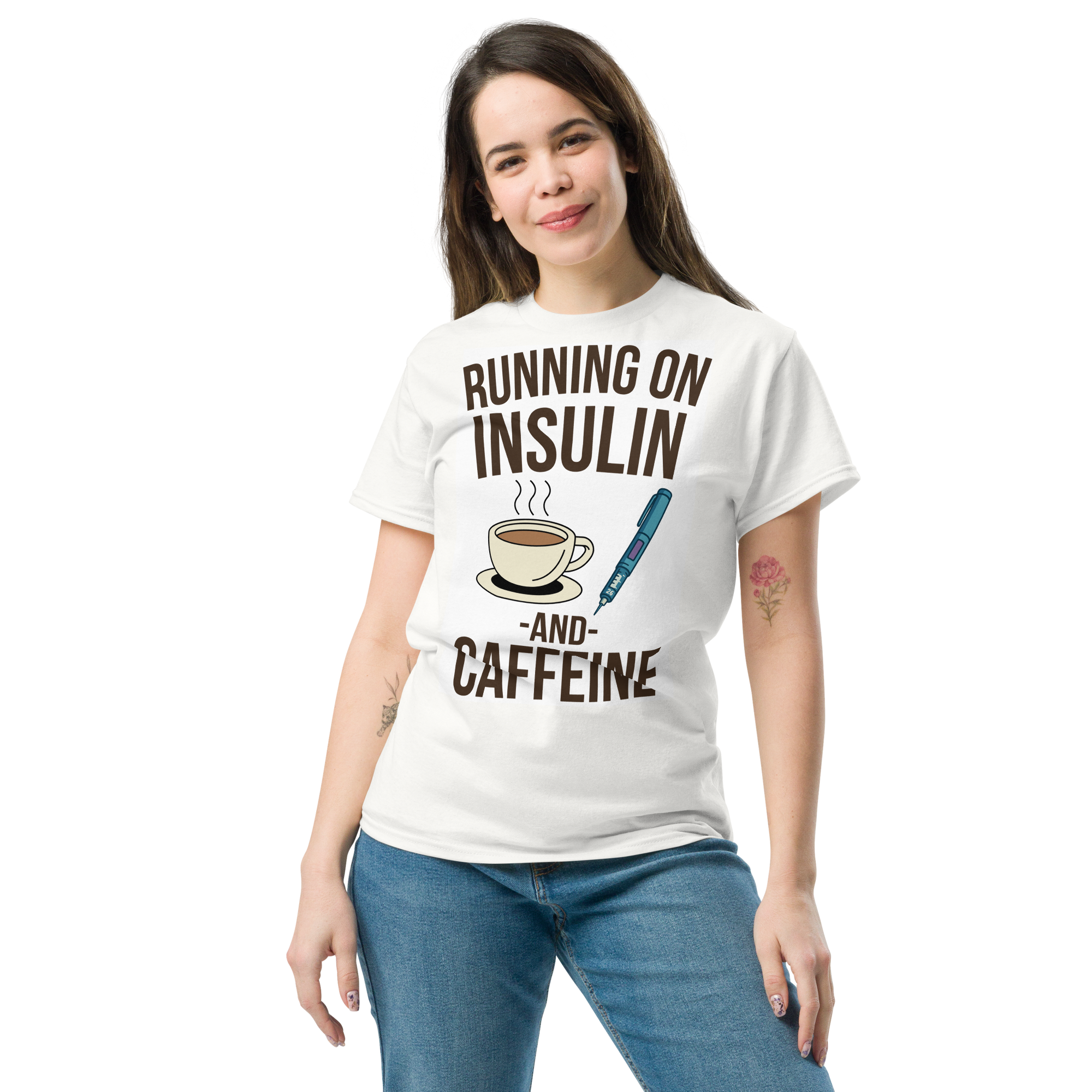 Running on insulin and caffeine - Female shirt