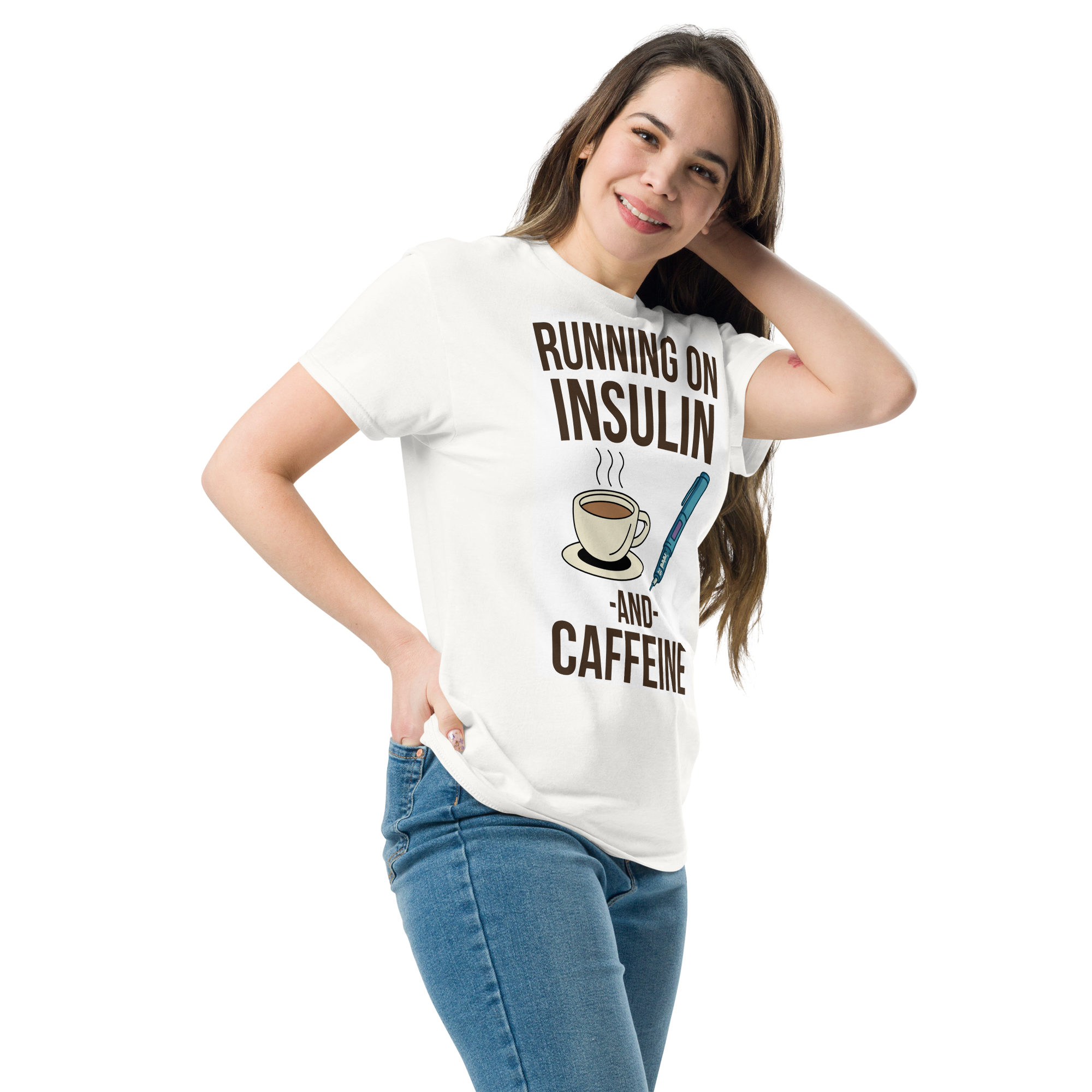 Running on insulin and caffeine - Female shirt
