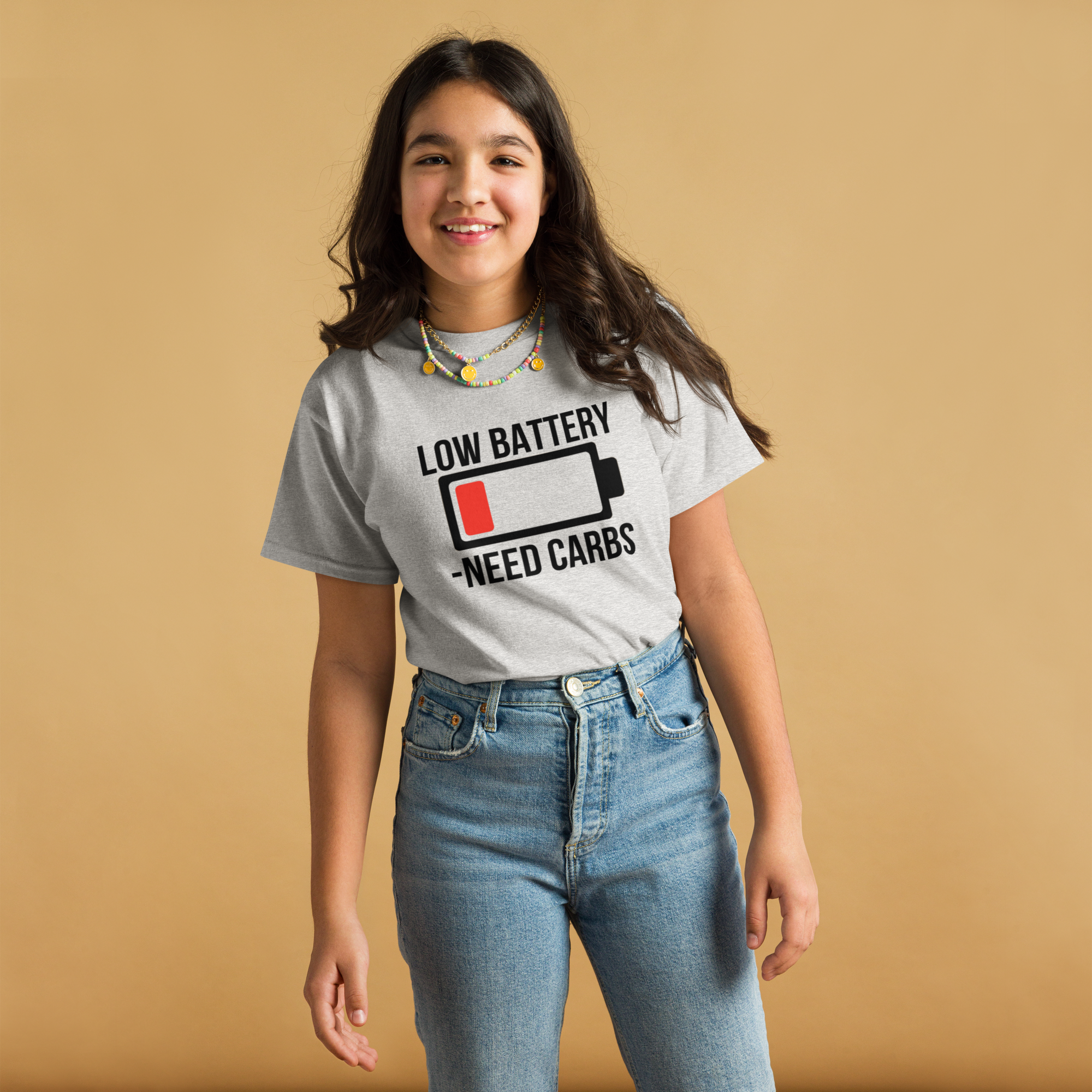 Low battery need carbs - Youth shirt